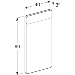 Option Square Podświetlane lustro, B40cm, H80cm, T3.2cm, oświetlenie u góry, Aluminium szczotkowane GEBERIT 819240000