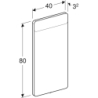 Option Square Podświetlane lustro, B40cm, H80cm, T3.2cm, oświetlenie u góry, Aluminium szczotkowane GEBERIT 819240000