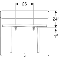 Option Square Podświetlane lustro, B70cm, H65cm, T3.2cm, oświetlenie u góry, Aluminium szczotkowane GEBERIT 819270000