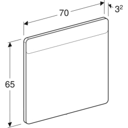 Option Square Podświetlane lustro, B70cm, H65cm, T3.2cm, oświetlenie u góry, Aluminium szczotkowane GEBERIT 819270000