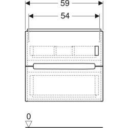 Modo Szafka pod umywalkę, B59cm, H55cm, T47.9cm, z dwoma szufladami, biały GEBERIT 502.878.01.1