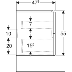 Modo Szafka pod umywalkę, B59cm, H55cm, T47.9cm, z dwoma szufladami, biały GEBERIT 502.878.01.1