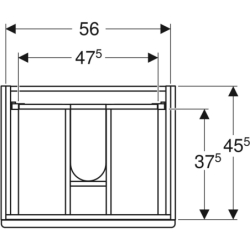 Modo Szafka pod umywalkę, B59cm, H55cm, T47.9cm, z dwoma szufladami, biały GEBERIT 502.878.01.1