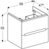 Modo Szafka pod umywalkę, B59cm, H55cm, T47.9cm, z dwoma szufladami, biały GEBERIT 502.878.01.1