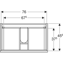 Modo Szafka pod umywalkę, B79cm, H55cm, T47.9cm, z dwoma szufladami, biały GEBERIT 502.879.01.1