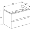 Modo Szafka pod umywalkę, B79cm, H55cm, T47.9cm, z dwoma szufladami, biały GEBERIT 502.879.01.1