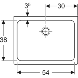 Publica Ruscello Umywalka wielofunkcyjna, B60cm, H28cm, T45cm, z przelewem, bez otworu na baterię GEBERIT 500.885.00.1
