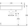 Publica Elleboro Umywalka rynnowa, B120cm, H20cm, T45cm, bez przelewu, bez otworu na baterię  GEBERIT 500.898.00.1
