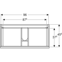 Modo Szafka pod umywalkę, B99cm, H55cm, T47.9cm, z dwoma szufladami, biały GEBERIT 502.880.01.1