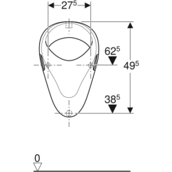 Felix Pisuar, B35cm, H56cm, T35.5cm, dopływ u góry, odpływ do tyłu lub w dół GEBERIT 502.885.00.1