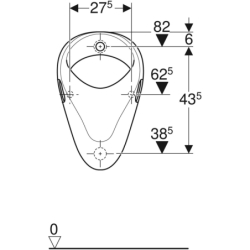Felix Pisuar, B35cm, H56cm, T35.5cm, dopływ z tyłu, odpływ do tyłu GEBERIT 502.895.00.1