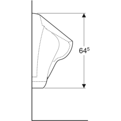 Alex Pisuar, B38cm, H64.5cm, T35cm, dopływ z tyłu, odpływ do tyłu GEBERIT 502.915.00.1