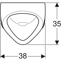 Alex Pisuar, B38cm, H64.5cm, T35cm, dopływ z tyłu, odpływ do tyłu GEBERIT 502.915.00.1