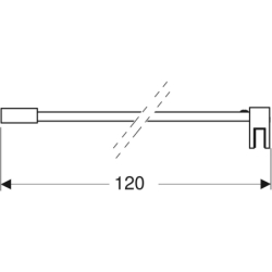 ONE Drążek stabilizujący do montażu naściennego, do ścianki prysznicowej walk-in, 120 cm GEBERIT 154.283.00.1