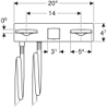 Bateria umywalkowa ONE, geometryczna, ścienna, z mieszaczem, do podtynk. skrzyni funkcji, L18 cm, chrom GEBERIT 116.463.21.1