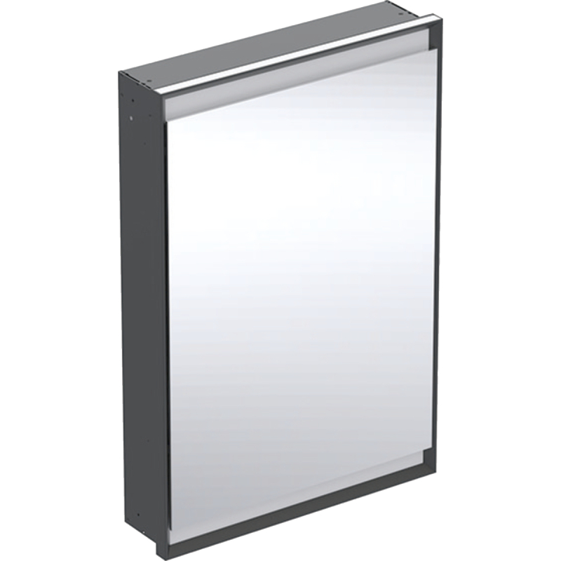 ONE Szafka z lustrem, Comfort Light, B60cm, H88cm, T15cm, montaż podtynkowy, 1 drzwi, zawias lewy, czarny GEBERIT 505.800.00.7