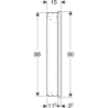 ONE Szafka z lustrem, Comfort Light, B60cm, H88cm, T15cm, montaż podtynkowy, 1 drzwi, zawias lewy, czarny GEBERIT 505.800.00.7