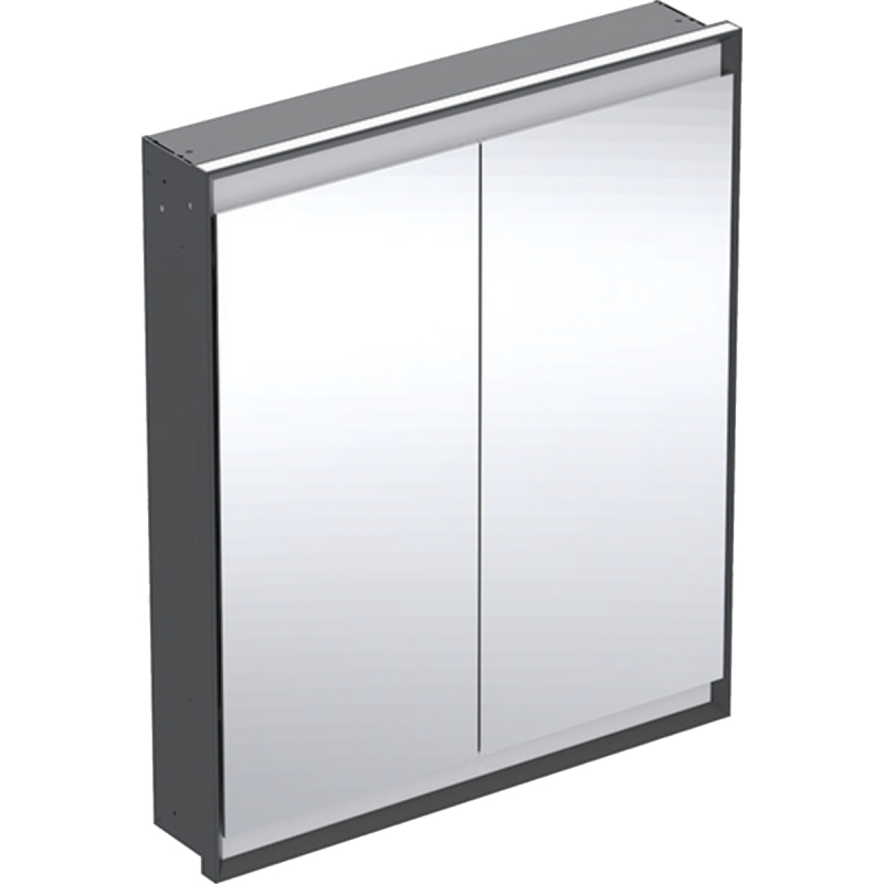 ONE Szafka z lustrem, Comfort Light, B75cm, H90cm, T15cm, montaż podtynkowy, z dwojgiem drzwi, czarny GEBERIT 505.802.00.7