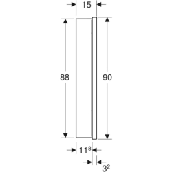 ONE Szafka z lustrem, Comfort Light, B75cm, H90cm, T15cm, montaż podtynkowy, z dwojgiem drzwi, czarny GEBERIT 505.802.00.7