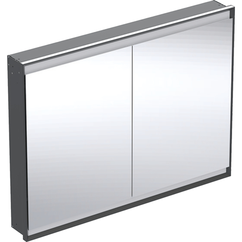 ONE Szafka z lustrem, Comfort Light, B120cm, H90cm, T15cm, montaż podtynkowy, z dwojgiem drzwi, czarny GEBERIT 505.805.00.7