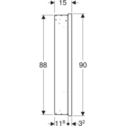 ONE Szafka z lustrem, Comfort Light, B60cm, H88cm, T15cm, z wnęką, podtynk., 1 drzwi, zawias lewy, czarny GEBERIT 505.820.00.7
