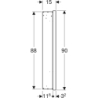 ONE Szafka z lustrem, Comfort Light, B60cm, H88cm, T15cm, z wnęką, podtynk., 1 drzwi, zawias lewy, czarny GEBERIT 505.820.00.7