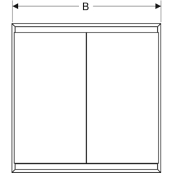 ONE Szafka z lustrem, Comfort Light, B90cm, H90cm, T15cm, montaż podtynkowy, z dwojgiem drzwi, czarny GEBERIT 505.803.00.7
