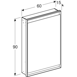 ONE Szafka z lustrem, Comfort Light, B60cm, H88cm, T15cm, montaż podtynkowy, 1 drzwi, zawias prawy, szary GEBERIT 505.801.00.1
