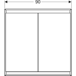 ONE Szafka z lustrem, Comfort Light, B90cm, H90cm, T15cm, montaż podtynkowy, z dwojgiem drzwi, biały GEBERIT 505.803.00.2