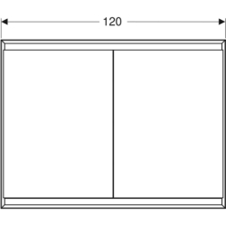 ONE Szafka z lustrem, Comfort Light, B120cm, H90cm, T15cm, montaż podtynkowy, z dwojgiem drzwi, szary GEBERIT 505.805.00.1
