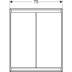 ONE Szafka z lustrem, Comfort Light, B75cm, H90cm, T15cm, montaż podtynkowy, z dwojgiem drzwi, biały GEBERIT 505.802.00.2