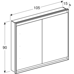 ONE Szafka z lustrem, Comfort Light, B105cm, H90cm, T15cm, montaż podtynkowy, z dwojgiem drzwi, biały GEBERIT 505.804.00.2