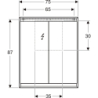 ONE Szafka z lustrem, Comfort Light, B75cm, H90cm, T15cm, montaż natynkowy, z dwojgiem drzwi, biały GEBERIT 505.812.00.2