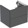 ONE Szafka pod umywalkę, B59.2cm, H50.4cm, T47cm, z dwoma szufladami, czarny, mat GEBERIT 505.261.00.8