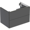 ONE Szafka pod umywalkę, B74cm, H50.4cm, T47cm, z dwoma szufladami, czarny, mat GEBERIT 505.262.00.8