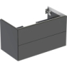 ONE Szafka pod umywalkę, B88.8cm, H50.4cm, T47cm, z dwoma szufladami, czarny, mat GEBERIT 505.263.00.8
