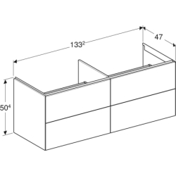 ONE Szafka pod umywalkę, B133.2cm, H50.4cm, T47cm, z czterema szufladami, czarny, mat GEBERIT 505.266.00.8