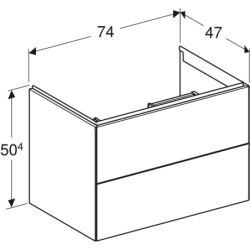 ONE Szafka pod umywalkę, B74cm, H50.4cm, T47cm, z dwoma szufladami, greige GEBERIT 505.262.00.7