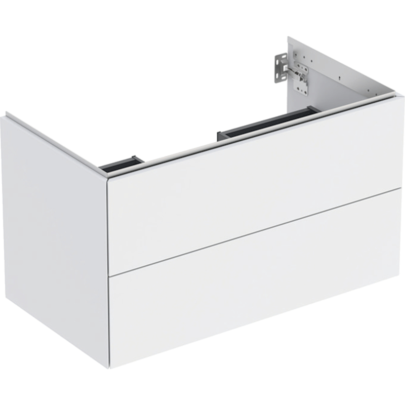 ONE Szafka pod umywalkę, B88.8cm, H50.4cm, T47cm, z dwoma szufladami, biały, matowy GEBERIT 505.263.00.2