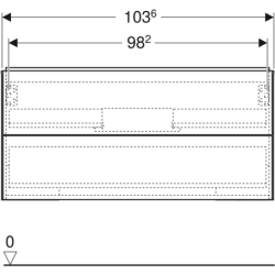 ONE Szafka pod umywalkę, B103.6cm, H50.4cm, T47cm, z dwoma szufladami, biały, wysoki połysk GEBERIT 505.264.00.1