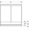 ONE Szafka z lustrem, Comfort Light, B120cm, H90cm, T15cm, z wnęką, montaż podtynkowy, 2 drzwi, czarny GEBERIT 505.825.00.7