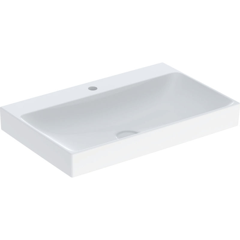 ONE Umywalka, odpływ pionowy, B75cm, T48cm, z otworem na baterię, bez przelewu, KeraTect GEBERIT 505.020.01.2
