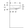 ONE Umywalka, odpływ pionowy, B50cm, T41cm, z otworem na baterię, bez przelewu, KeraTect GEBERIT 505.020.01.6
