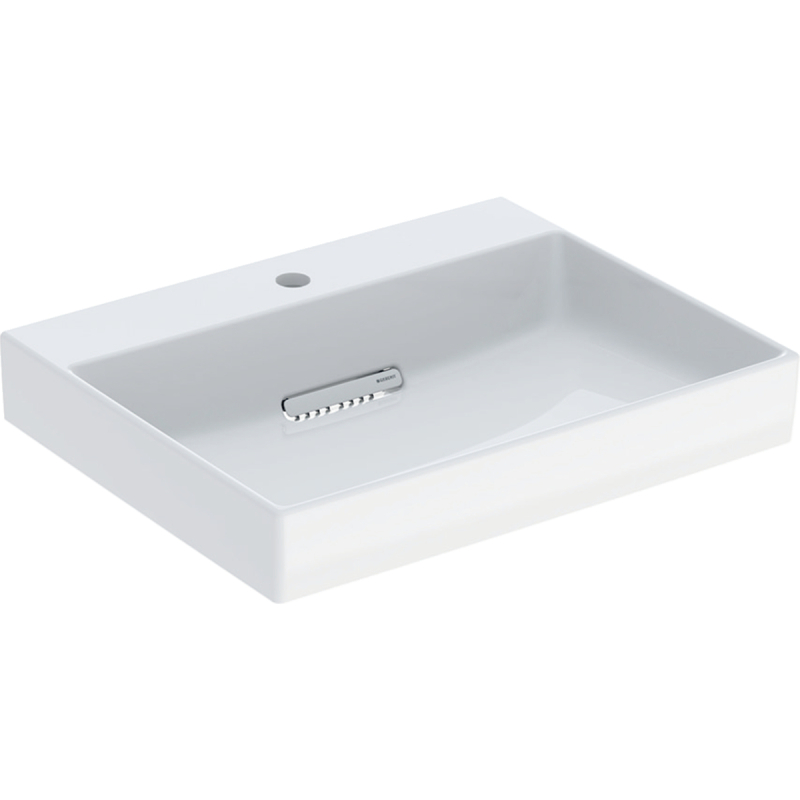 ONE Umywalka, odpływ poziomy, B60cm, T48cm, z otworem na baterię, bez przelewu, KeraTect GEBERIT 505.034.00.1