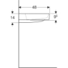 ONE Umywalka, odpływ poziomy, B90cm, T48cm, bez otworu, bez przelew., KeraTect GEBERIT 505.044.00.1