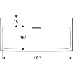 ONE Umywalka, odpływ poziomy, B105cm, T48cm, bez otworu, bez przelewu, KeraTect GEBERIT 505.045.00.1