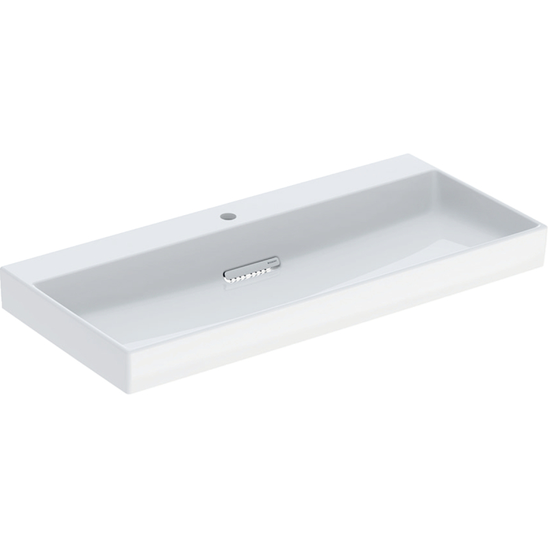 ONE Umywalka, odpływ poziomy, B105cm, T48cm, z otworem na baterię, bez przelewu, KeraTect GEBERIT 505.046.00.1