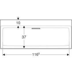 ONE Umywalka, odpływ poziomy, B120cm, T48cm, bez otworu, bez przelewu, KeraTect GEBERIT 505.047.00.1