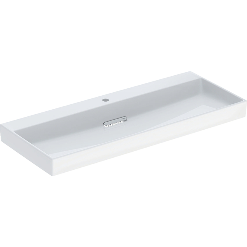 ONE Umywalka, odpływ poziomy, B120cm, T48cm, z otworem na baterię, bez przelewu, KeraTect GEBERIT 505.048.00.1