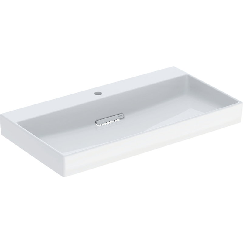ONE Umywalka, odpływ poziomy, B90cm, T48cm, z otworem na baterię, bez przelewu, KeraTect GEBERIT 505.038.00.1